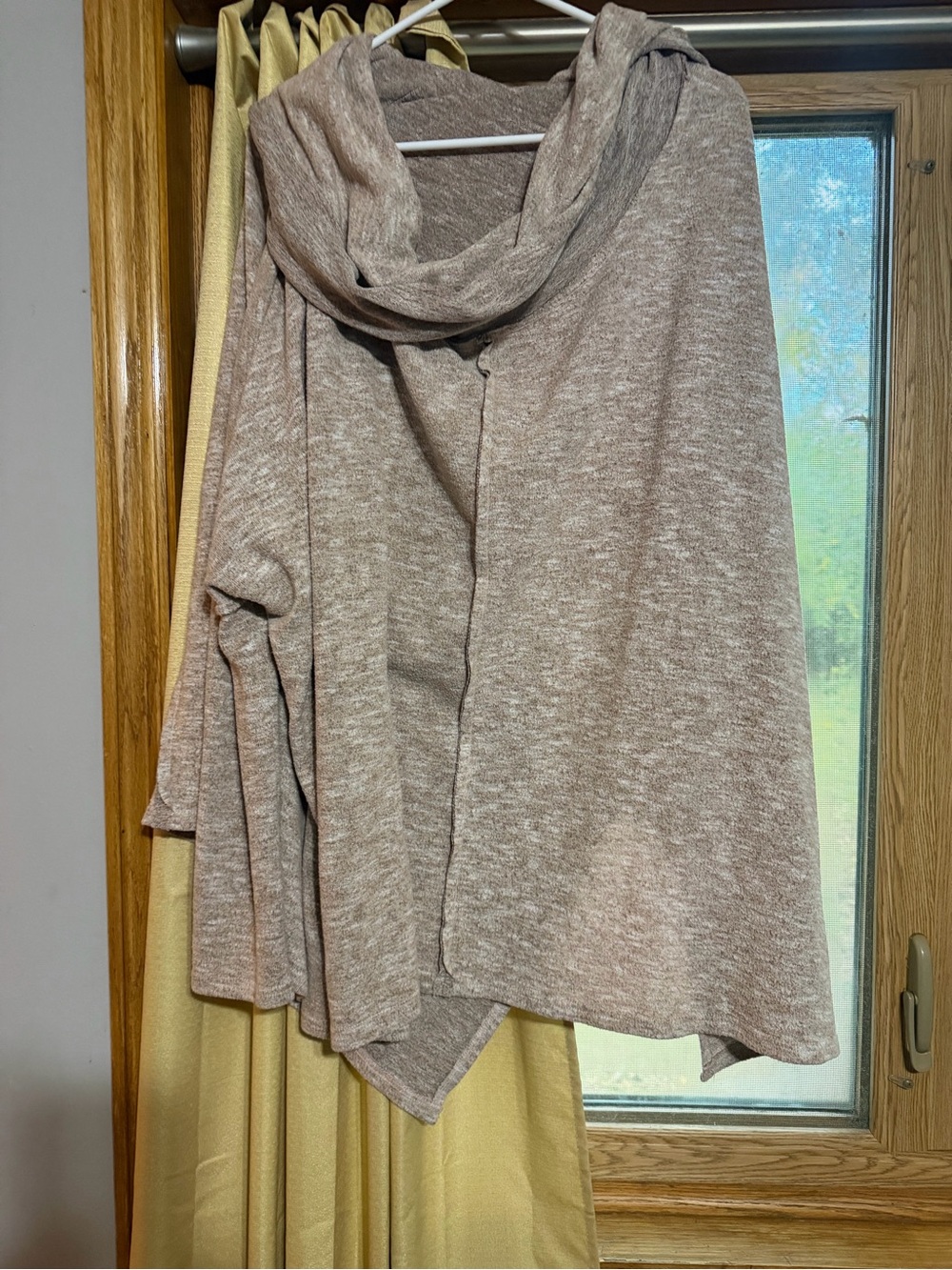 Cozy Taupe  Women's Sweater with Cowl Neck